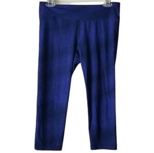 Under Armour All Season Gear Cropped Leggings Blue Ombre Striped Size M